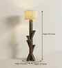 Woods Wooden Floor Lamp with Brown Base and Jute Fabric Lampshade