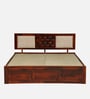 Woodway Sheesham Wood King Size Bed In Honey Oak  Finish With Box Storage