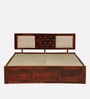 Woodway Sheesham Wood King Size Bed In Honey Oak  Finish With Box Storage