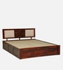 Woodway Sheesham Wood King Size Bed In Honey Oak  Finish With Box Storage