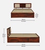 Woodway Sheesham Wood King Size Bed In Honey Oak  Finish With Box Storage