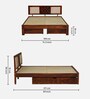 Woodway Sheesham Wood King Size Bed In Honey Oak  Finish With Drawer Storage
