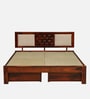 Woodway Sheesham Wood King Size Bed In Honey Oak  Finish With Drawer Storage