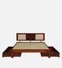 Woodway Sheesham Wood King Size Bed In Honey Oak  Finish With Drawer Storage
