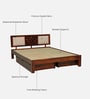 Woodway Sheesham Wood King Size Bed In Honey Oak  Finish With Drawer Storage