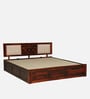 Woodway Sheesham Wood King Size Bed In Honey Oak  Finish With Hydraulic Storage