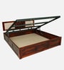 Woodway Sheesham Wood King Size Bed In Honey Oak  Finish With Hydraulic Storage