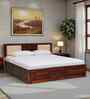 Woodway Sheesham Wood King Size Bed In Honey Oak  Finish With Hydraulic Storage
