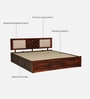 Woodway Sheesham Wood King Size Bed In Honey Oak  Finish With Hydraulic Storage