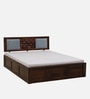 Woodway Sheesham Wood King Size Bed In Provincial Teak Finish With Box Storage