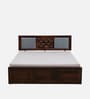 Woodway Sheesham Wood King Size Bed In Provincial Teak Finish With Box Storage