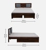 Woodway Sheesham Wood King Size Bed In Provincial Teak Finish With Drawer Storage
