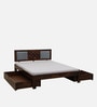Woodway Sheesham Wood King Size Bed In Provincial Teak Finish With Drawer Storage