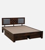 Woodway Sheesham Wood King Size Bed In Provincial Teak Finish With Drawer Storage