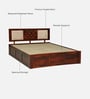 Woodway Sheesham Wood Queen Size Bed In Honey Oak  Finish With Box Storage