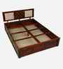 Woodway Sheesham Wood Queen Size Bed In Honey Oak  Finish With Box Storage