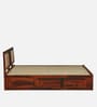 Woodway Sheesham Wood Queen Size Bed In Honey Oak  Finish With Box Storage