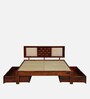 Woodway Sheesham Wood Queen Size Bed In Honey Oak  Finish With Drawer Storage