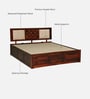Woodway Sheesham Wood Queen Size Bed In Honey Oak  Finish With Hydraulic Storage