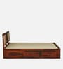 Woodway Sheesham Wood Queen Size Bed In Honey Oak  Finish With Hydraulic Storage