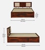 Woodway Sheesham Wood Queen Size Bed In Honey Oak  Finish With Hydraulic Storage