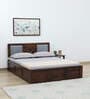 Woodway Sheesham Wood Queen Size Bed In Provincial Teak Finish With Hydraulic Storage