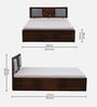 Woodway Sheesham Wood Queen Size Bed In Provincial Teak Finish With Hydraulic Storage