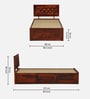 Woodway Sheesham Wood Single Bed In Honey Oak  Finish Box Storage