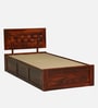 Woodway Sheesham Wood Single Bed In Honey Oak  Finish Box Storage