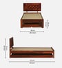 Woodway Sheesham Wood Single Bed In Honey Oak  Finish With Trundle