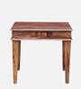 Woodway Sheesham Wood 4 Seater Dining Table In Rustic Teak Finish