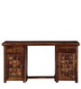 Woodway Sheesham Wood Writing Table In Provincial Teak Finish