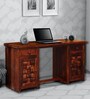 Woodway Sheesham Wood Writing Table in Honey Oak Finish