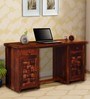 Woodway Sheesham Wood Writing Table in Honey Oak Finish