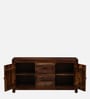 Woodwhiz Sheesham Wood Sideboard In Scratch Resistant Teak Finish