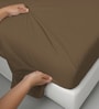 Woody Brown Solid 400 TC Cotton King Sized Bedsheet with 2 Pillow Covers