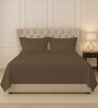 Woody Brown Solid 400 TC Cotton King Sized Bedsheet with 2 Pillow Covers