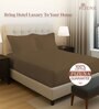 Woody Brown Solid 400 TC Cotton King Sized Fitted sheet with 2 Pillow Covers