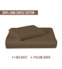 Woody Brown Solid 400 TC Cotton Single Sized Bedsheet with 1 Pillow Cover