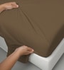 Woody Brown Solid 400 TC Cotton Single Sized Bedsheet with 1 Pillow Cover