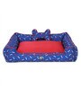Woof- Small Blue & Red Fabric Pet Bed