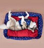 Woof- Small Blue & Red Fabric Pet Bed