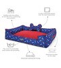 Woof- Small Blue & Red Fabric Pet Bed