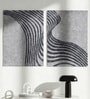 Grey Wool and Silk Handmade Wall Art Panel 4x2 Feet