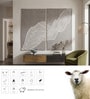 Grey Wool and Silk Handmade Wall Art Panel 6X4 Feet