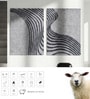 Grey Wool and Silk Handmade Wall Art Panel 4x2 Feet