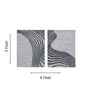 Grey Wool and Silk Handmade Wall Art Panel 4x2 Feet
