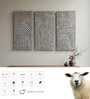 Grey Wool and Silk Handmade Wall Art Panel 4x2 Feet