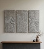 Grey Wool and Silk Handmade Wall Art Panel 4x2 Feet