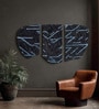 Blue Wool and Silk Handmade Wall Art Panel 4x2 Feet